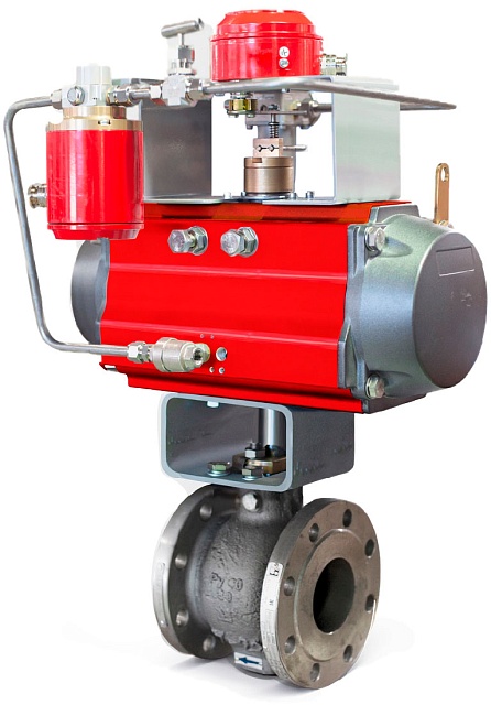 Клапан сегментный отсечной с поршневым приводом